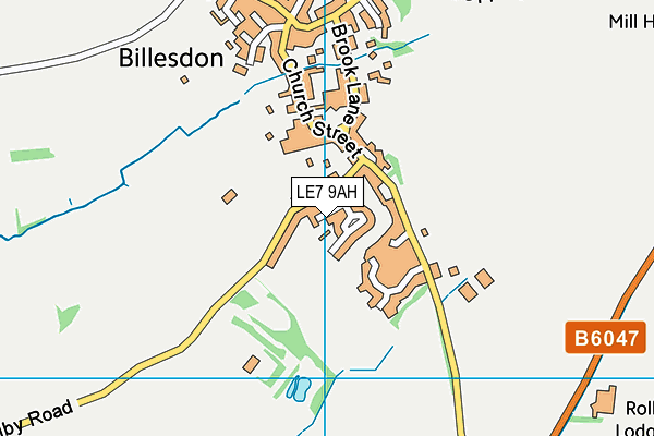 LE7 9AH map - OS VectorMap District (Ordnance Survey)