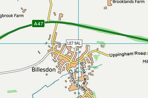 LE7 9AL map - OS VectorMap District (Ordnance Survey)