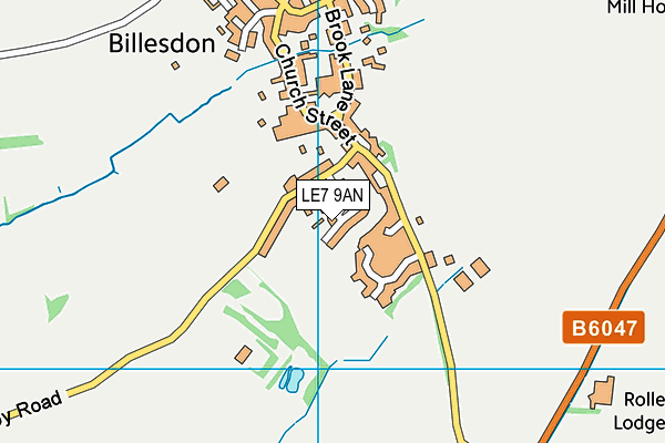 LE7 9AN map - OS VectorMap District (Ordnance Survey)