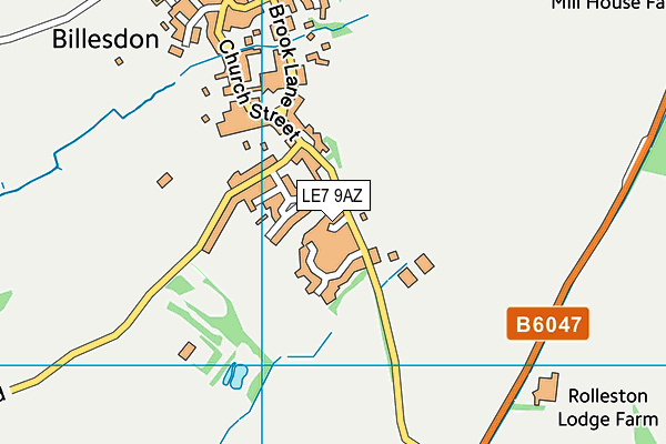 LE7 9AZ map - OS VectorMap District (Ordnance Survey)