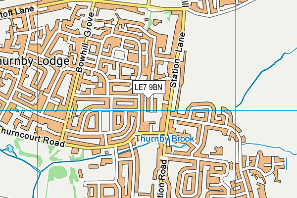 LE7 9BN map - OS VectorMap District (Ordnance Survey)