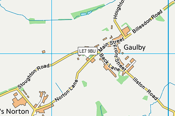 LE7 9BU map - OS VectorMap District (Ordnance Survey)