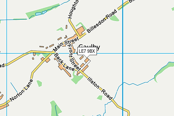 LE7 9BX map - OS VectorMap District (Ordnance Survey)