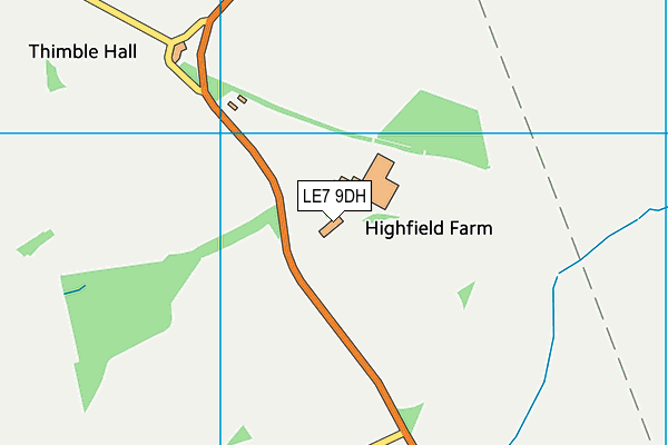LE7 9DH map - OS VectorMap District (Ordnance Survey)