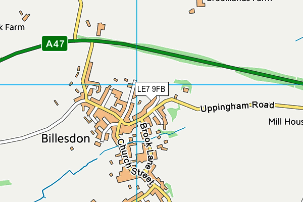 LE7 9FB map - OS VectorMap District (Ordnance Survey)