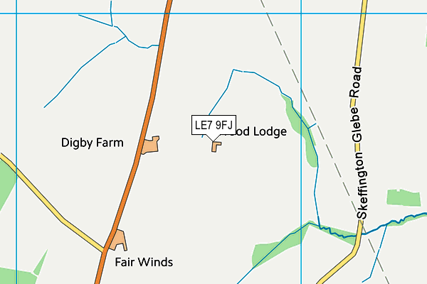 LE7 9FJ map - OS VectorMap District (Ordnance Survey)