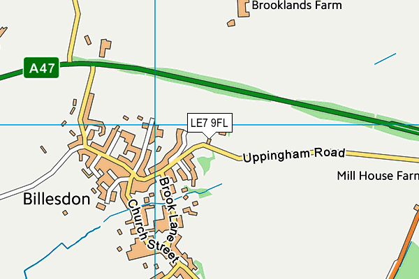 LE7 9FL map - OS VectorMap District (Ordnance Survey)
