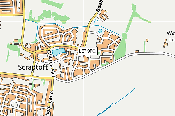 LE7 9FQ map - OS VectorMap District (Ordnance Survey)