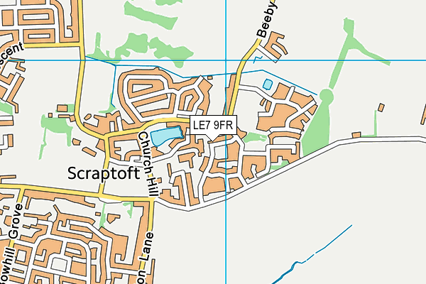 LE7 9FR map - OS VectorMap District (Ordnance Survey)
