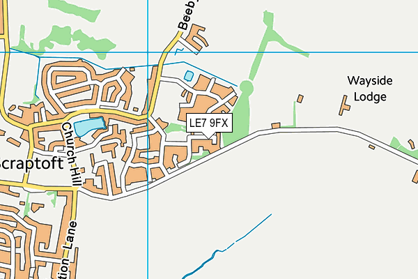 LE7 9FX map - OS VectorMap District (Ordnance Survey)