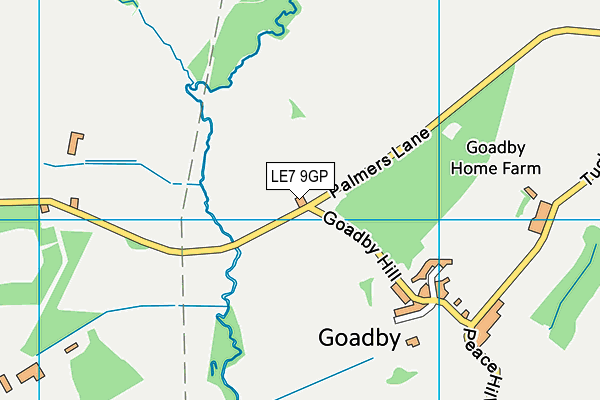 LE7 9GP map - OS VectorMap District (Ordnance Survey)