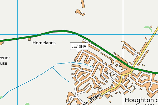 LE7 9HA map - OS VectorMap District (Ordnance Survey)