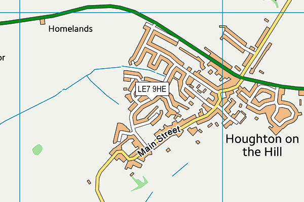 LE7 9HE map - OS VectorMap District (Ordnance Survey)