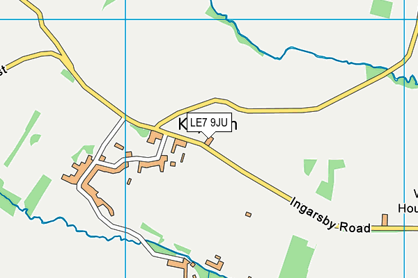 LE7 9JU map - OS VectorMap District (Ordnance Survey)