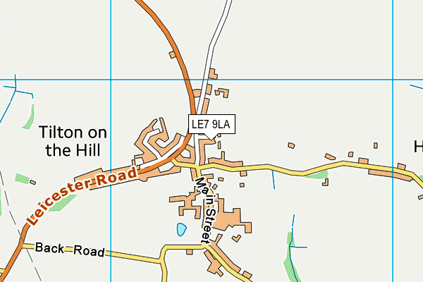 LE7 9LA map - OS VectorMap District (Ordnance Survey)
