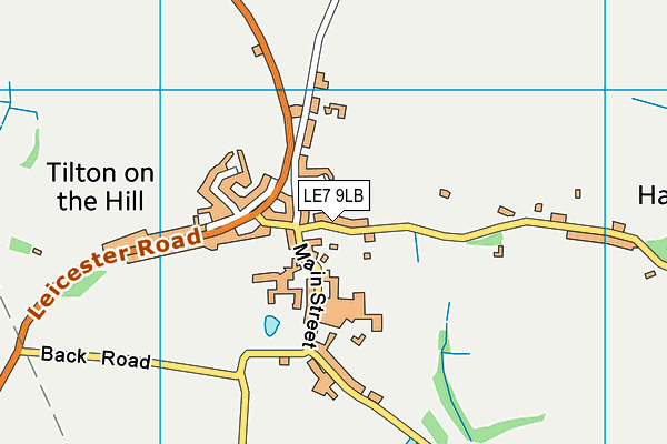 LE7 9LB map - OS VectorMap District (Ordnance Survey)