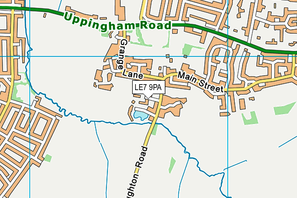 LE7 9PA map - OS VectorMap District (Ordnance Survey)