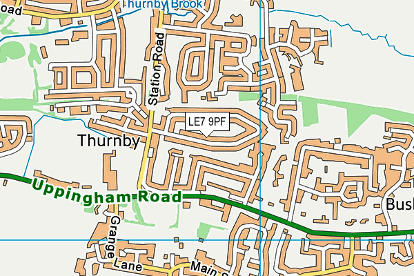 LE7 9PF map - OS VectorMap District (Ordnance Survey)