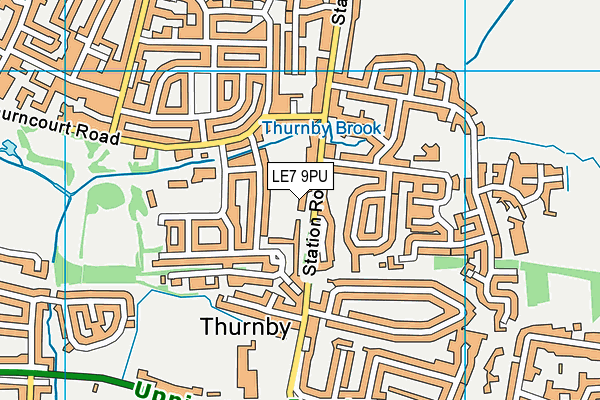 LE7 9PU map - OS VectorMap District (Ordnance Survey)