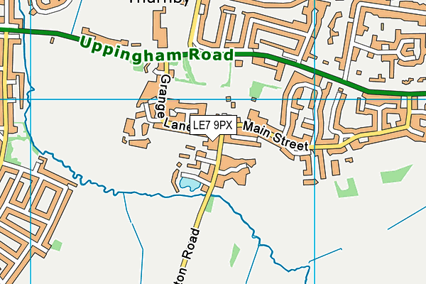LE7 9PX map - OS VectorMap District (Ordnance Survey)