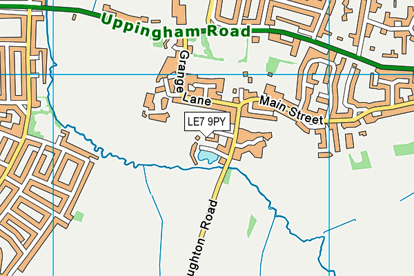 LE7 9PY map - OS VectorMap District (Ordnance Survey)