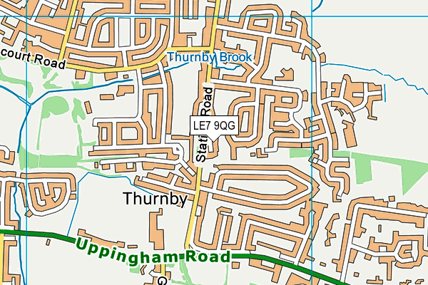 LE7 9QG map - OS VectorMap District (Ordnance Survey)
