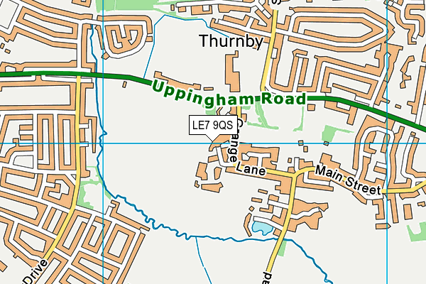 LE7 9QS map - OS VectorMap District (Ordnance Survey)