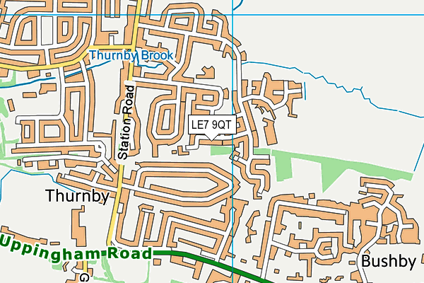 LE7 9QT map - OS VectorMap District (Ordnance Survey)
