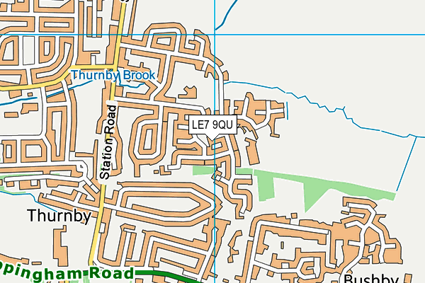 LE7 9QU map - OS VectorMap District (Ordnance Survey)