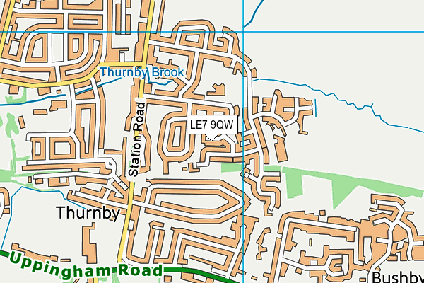 LE7 9QW map - OS VectorMap District (Ordnance Survey)