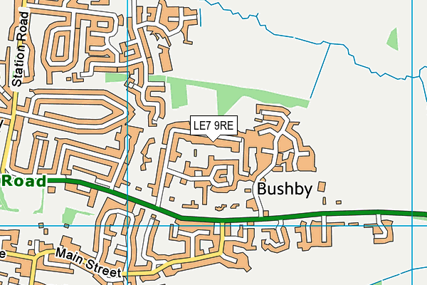 LE7 9RE map - OS VectorMap District (Ordnance Survey)