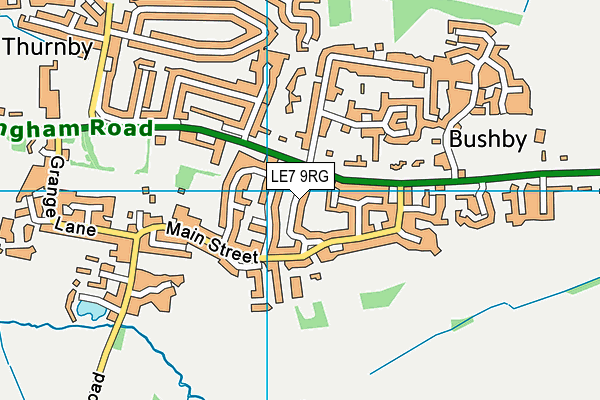 LE7 9RG map - OS VectorMap District (Ordnance Survey)