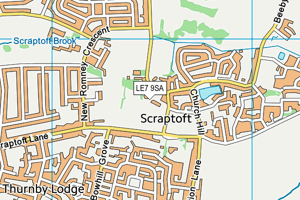 LE7 9SA map - OS VectorMap District (Ordnance Survey)