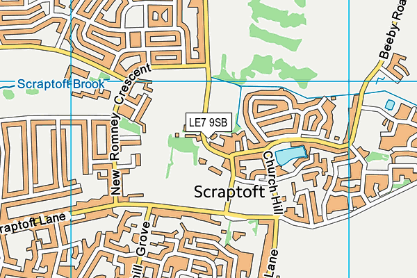 LE7 9SB map - OS VectorMap District (Ordnance Survey)