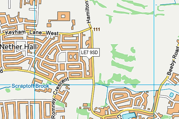 LE7 9SD map - OS VectorMap District (Ordnance Survey)