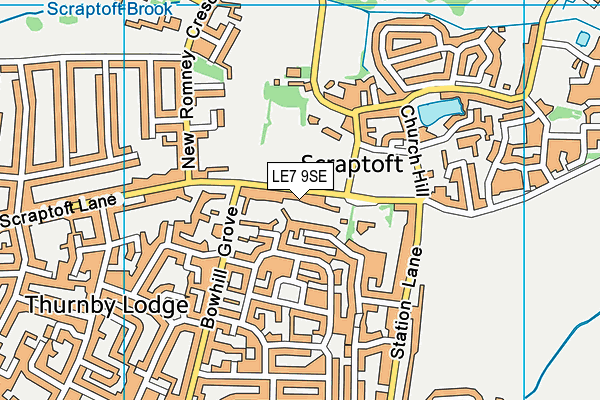 LE7 9SE map - OS VectorMap District (Ordnance Survey)