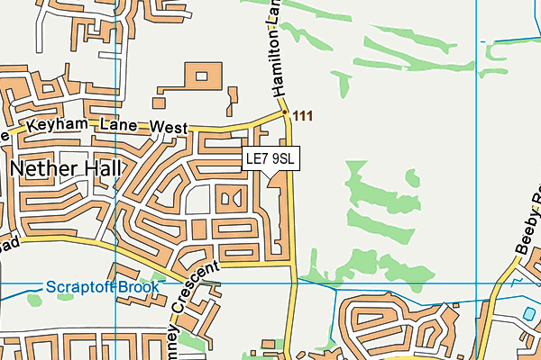 LE7 9SL map - OS VectorMap District (Ordnance Survey)