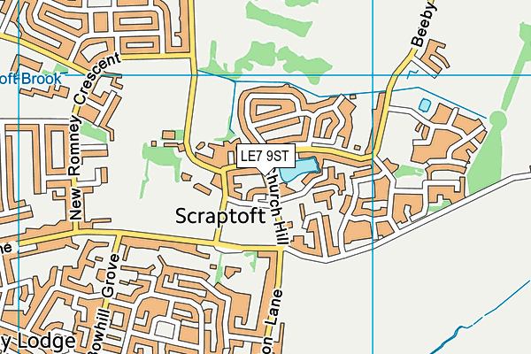 LE7 9ST map - OS VectorMap District (Ordnance Survey)