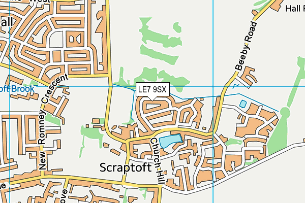 LE7 9SX map - OS VectorMap District (Ordnance Survey)