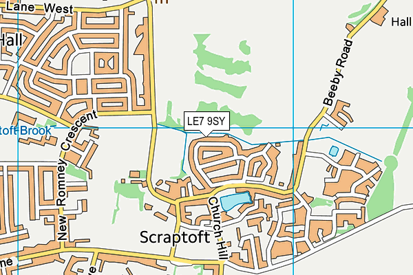 LE7 9SY map - OS VectorMap District (Ordnance Survey)