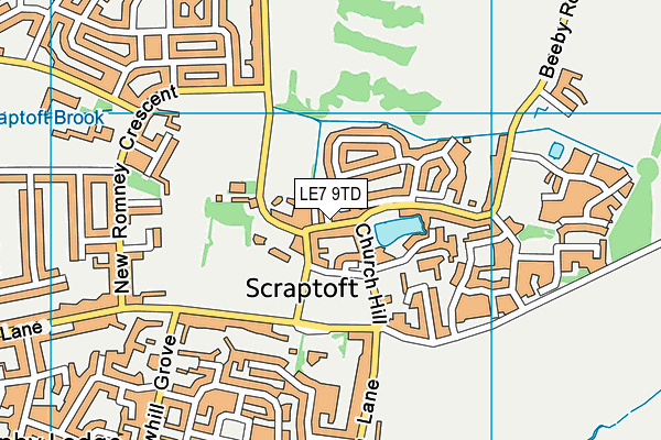 LE7 9TD map - OS VectorMap District (Ordnance Survey)