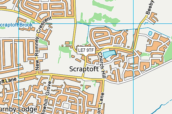 LE7 9TF map - OS VectorMap District (Ordnance Survey)