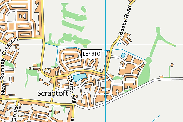 LE7 9TG map - OS VectorMap District (Ordnance Survey)