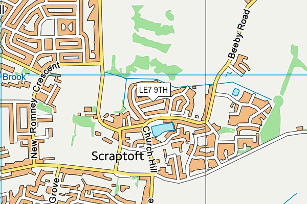 LE7 9TH map - OS VectorMap District (Ordnance Survey)