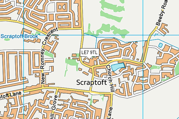 LE7 9TL map - OS VectorMap District (Ordnance Survey)