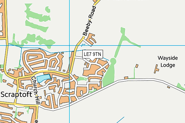 LE7 9TN map - OS VectorMap District (Ordnance Survey)