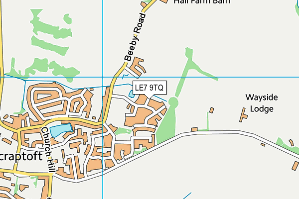 LE7 9TQ map - OS VectorMap District (Ordnance Survey)