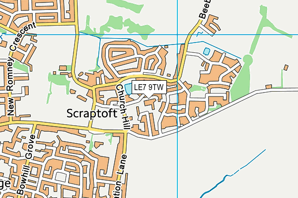 LE7 9TW map - OS VectorMap District (Ordnance Survey)