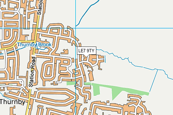 LE7 9TY map - OS VectorMap District (Ordnance Survey)