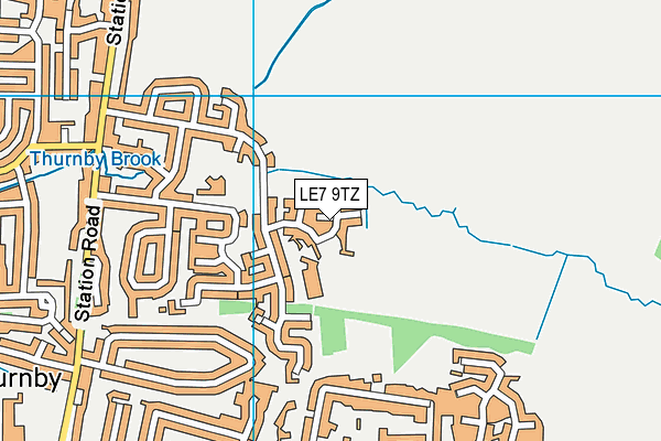 LE7 9TZ map - OS VectorMap District (Ordnance Survey)